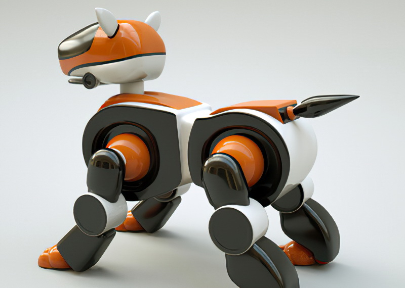 Cute Robot Dog 3d rendering