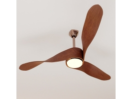 Wood Ceiling Fan with Light 3d preview