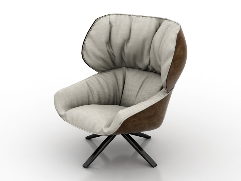 Swivel Upholstered Armchair 3d rendering