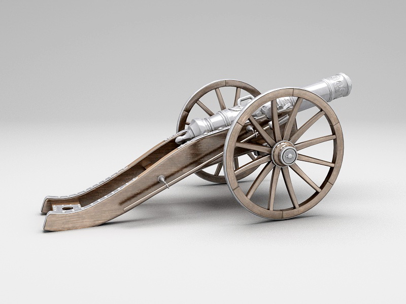 18 Century Cannon 3d rendering