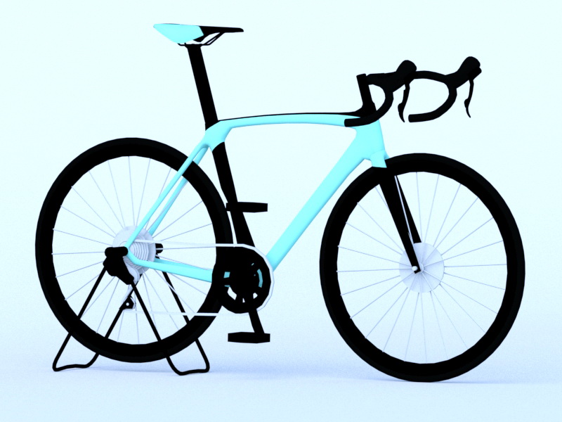 Blue Road Bike 3d rendering