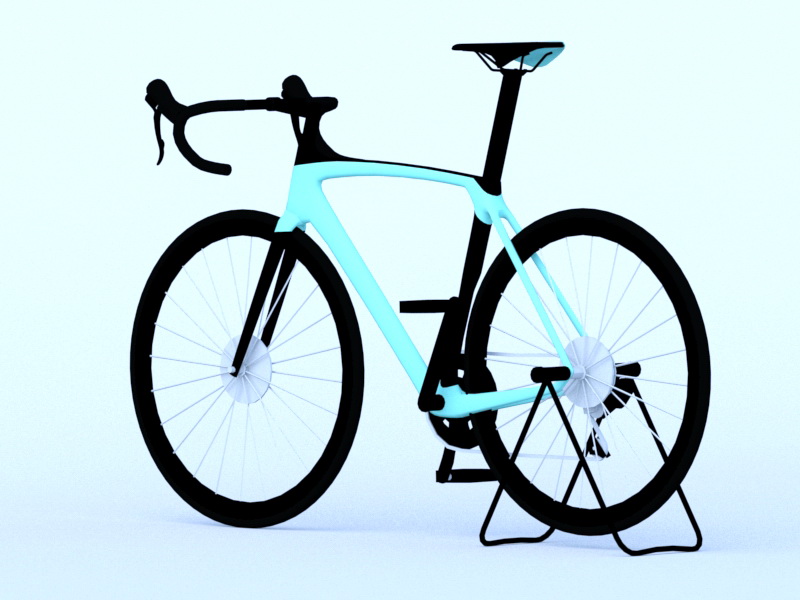 Blue Road Bike 3d rendering