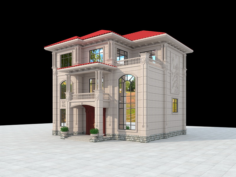 Contemporary Asian House 3d rendering