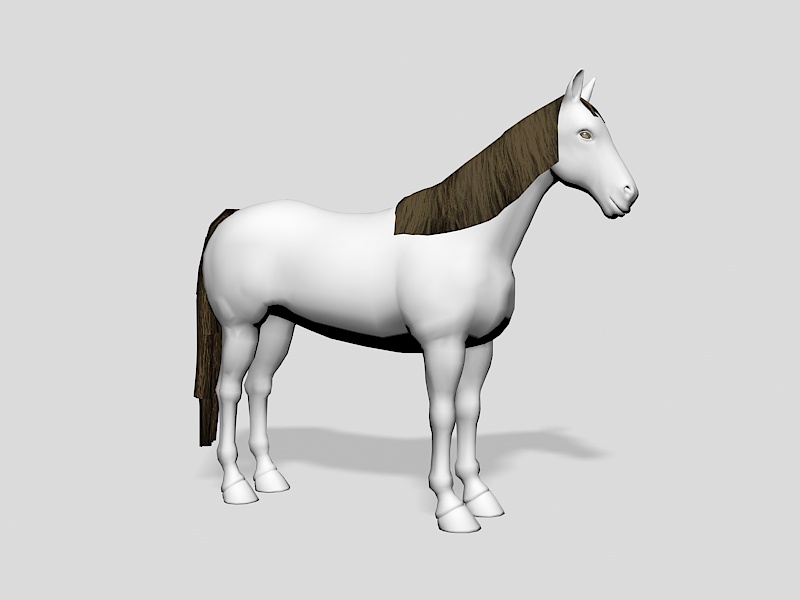 White Horse 3d rendering