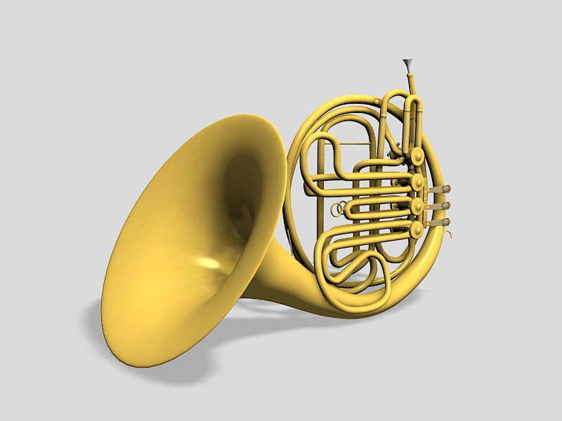 French Horn 3d rendering