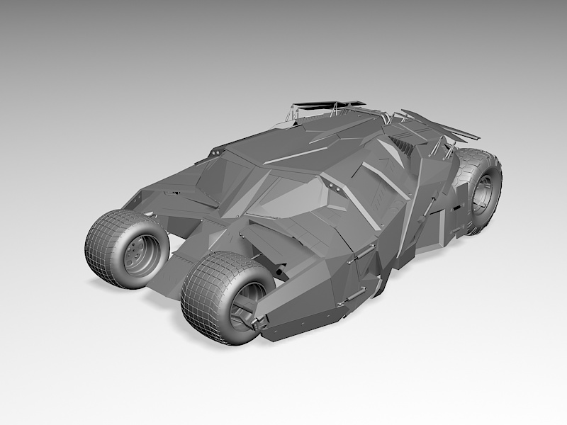 Newest Batmobile 3d rendering