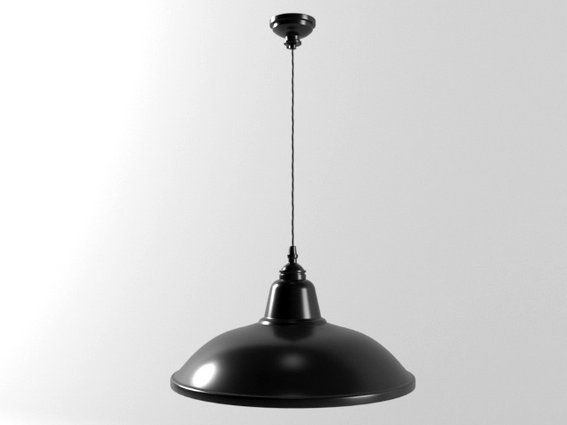 Black Industrial Pendant Light 3d rendering