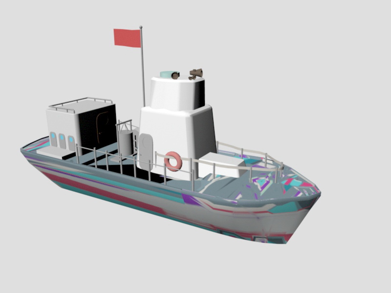Cute Cartoon Ships 3d rendering