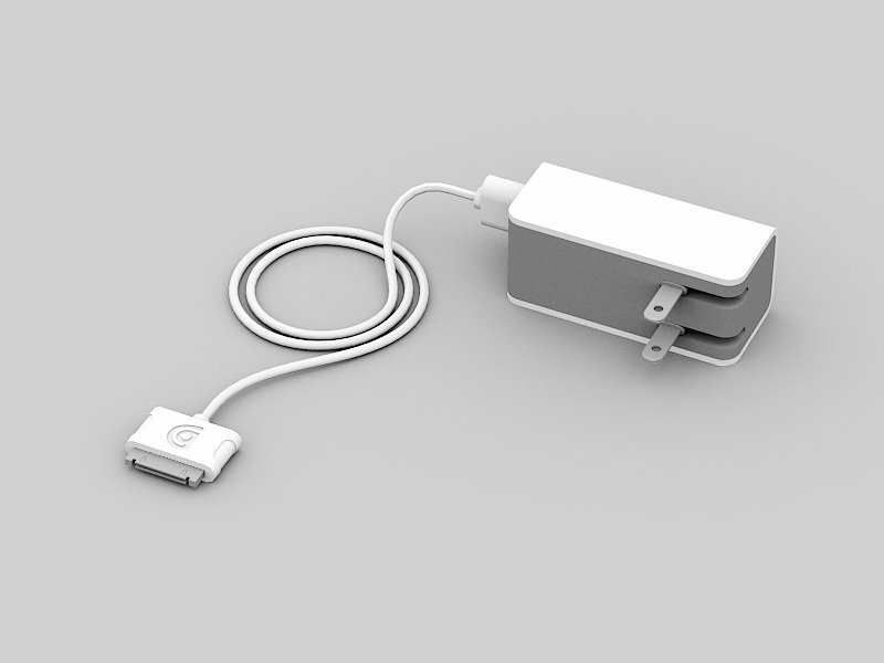 Apple iPhone Charger Cable 3d rendering