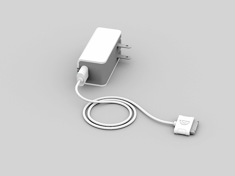 Apple iPhone Charger Cable 3d rendering