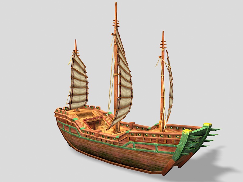 Junk Warship 3d rendering