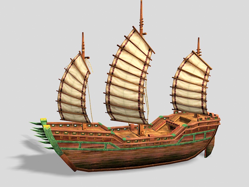 Junk Warship 3d rendering