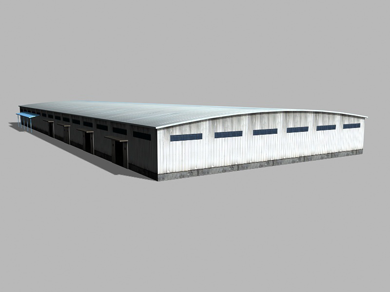 Old Factory Warehouse Exterior 3d rendering