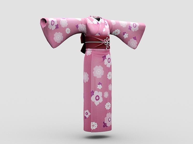 Traditional Sakura Women's Kimono 3d rendering