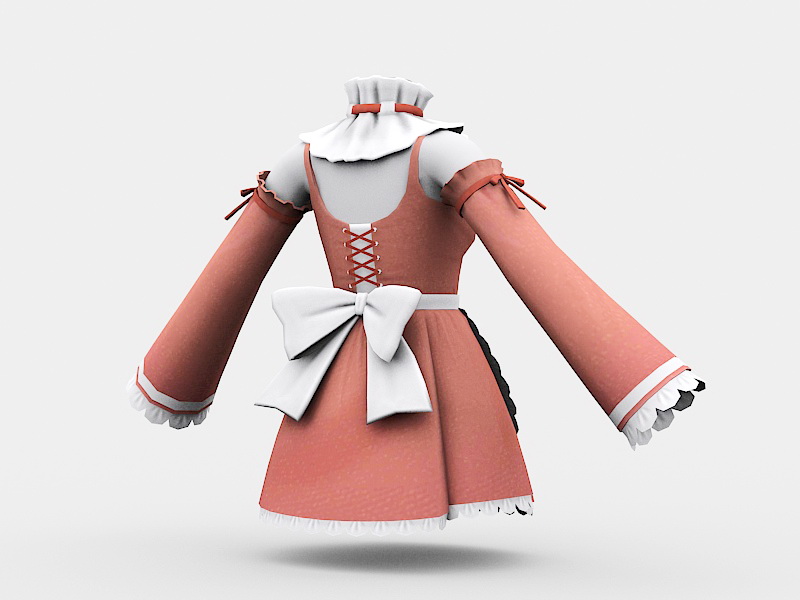 Anime Short Maid Dress 3d rendering