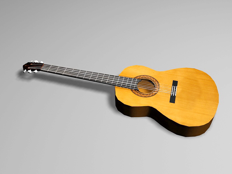 Classic Acoustic Guitar 3d rendering