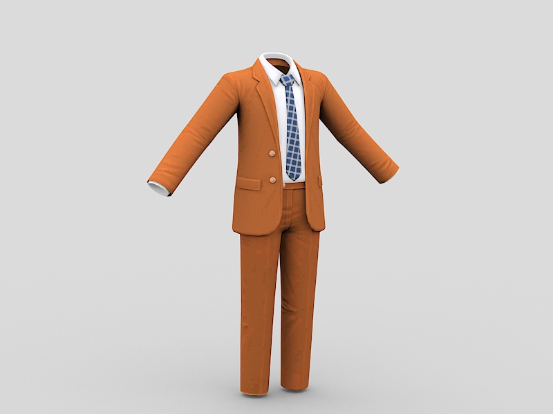 Brown Men's Suit 3d rendering