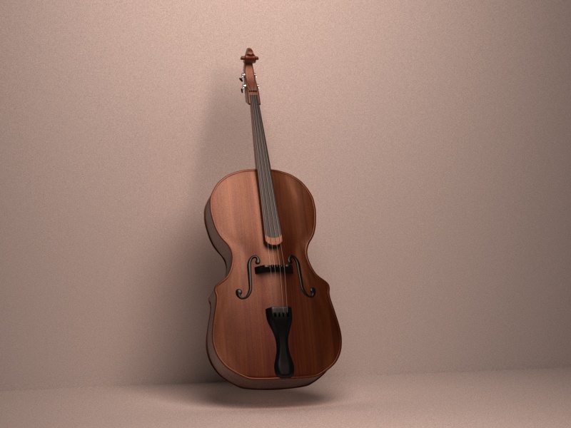 Vintage Cello 3d rendering