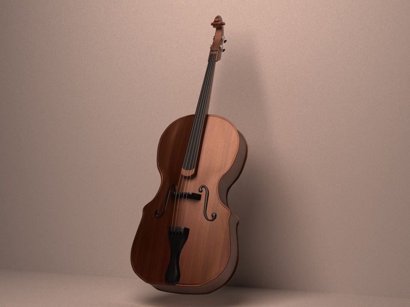 Vintage Cello 3d rendering