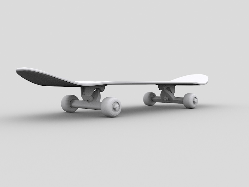 White Skateboard 3d rendering