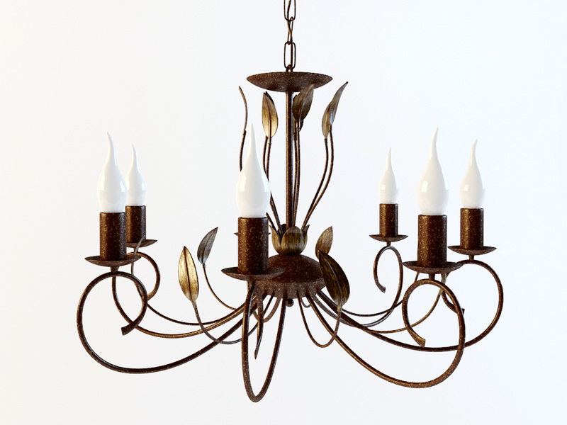 French Country Chandelier 3d rendering