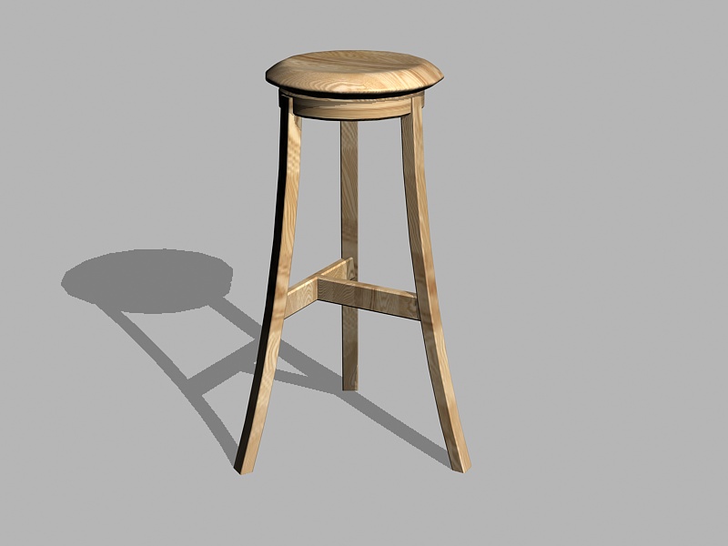 Rustic Wood Bar Stool 3d rendering