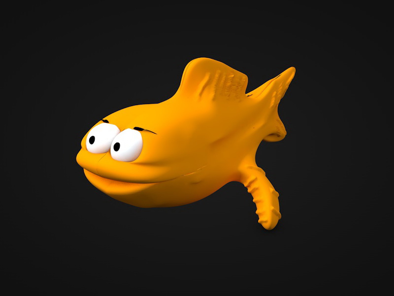 Funny Cartoon Fish 3d rendering
