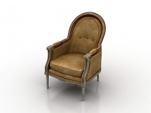 Antique Leather Tub Armchair 3d model download