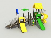 Backyard Playset Climber And Slide 3d model download