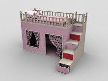 Loft Bed With Play Area 3d model download