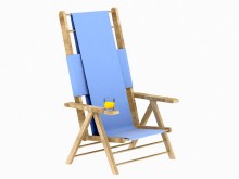 Wood Deck Chair 3d model download